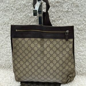 Gucci Beige and Dark Brown Monogram Messenger Bag